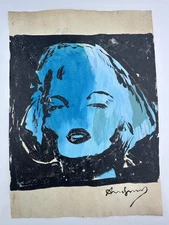 Andy Warhol COA Art Painting Original Drawing Vintage Paper Signed