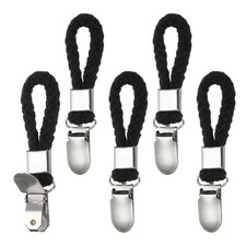 5 Pcs Tea Towel Clips, 0.9" Silver Hand Towel Clip Hooks, Black