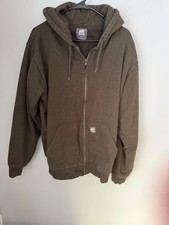 Berne Workwear Jacket Mens Large Brown Full Zip Hooded Outdoors