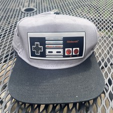 Vintage Nintendo Hat Video Game Controller Snapback Double Gray Adjustable NES