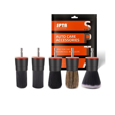SPTA Hair Drill Brush Attachment - 5 Pc Drill Brush Head Set, Auto Detail Car...