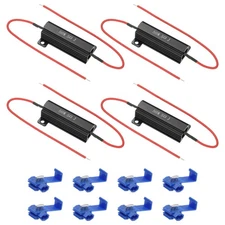 50W 5 Ohm Aluminum Shell Resistor, 4Pcs Housing Resistor with Clips, Black