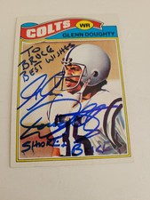 GLENN DOUGHTY BALTIMORE COLTS 1977 TOPPS #32  PERSONALIZED AUTOGRAPHED CARD 