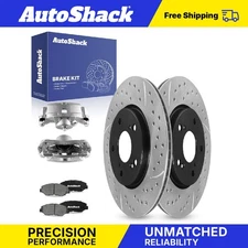 Front Drilled Slotted Brake Rotors Ceramic Pads Calipers for Honda Accord