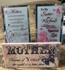 Glass Mother &sisterInspirational Plaque pink Flowers 3 Freestanding Décorplaque — photo 4