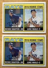 2016 Topps Heritage 2 Rookie Stars Richie Shaffer, Luke Maile #176 (RC) Mint