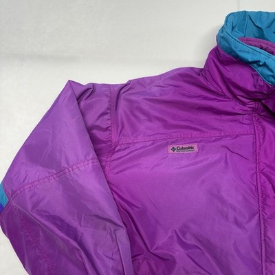 90 s VTG Columbia Bugaboo Purple/Teal Windbreaker 2 In 1 Jacket Women s L