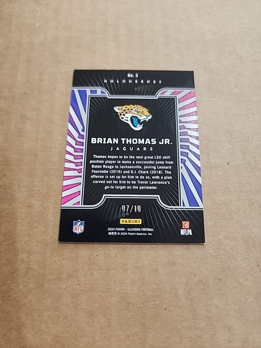2024 Illusions Holo Heroes Gold Brian Thomas Jr. 7/10 Jersey Number Match ZL - Picture 3 of 4