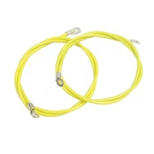 All Sales Universal Hood Pin Pins Cables Lanyards 24" Vinyl Coated - Yellow Pair