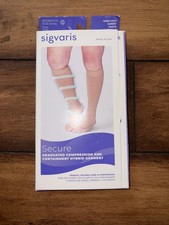 Sigvaris Specialty 552 Secure Unisex Open Toe Knee Highs w/Band 20-30 Beige G1