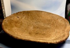 Large 22x14x4 Early American Hand Carved Country Trencher Dough Bowl 1700-1800s Large 22x14x4 Early American Hand Carved Country Trencher Dough Bowl 1700-1800s
