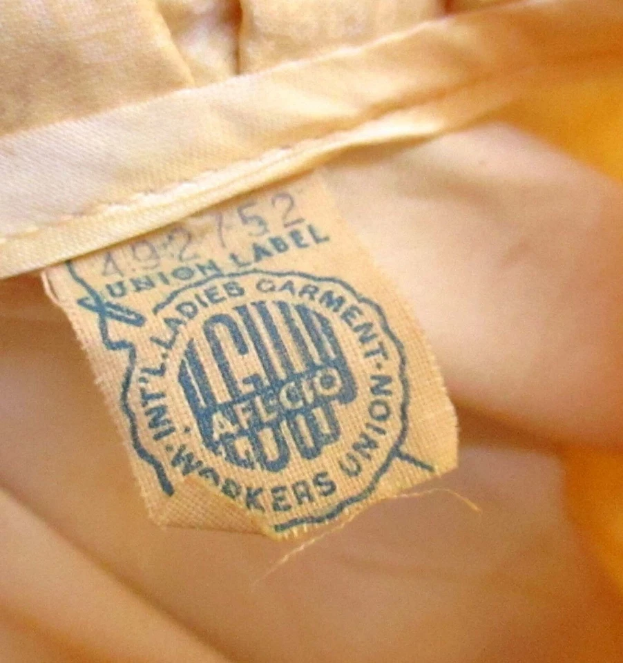 Vintage 1960's True Mod Blouse Yellow Ruffled With 3/4 Sleeves & High Neckline - Image 3 of 4