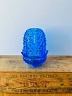 Vintage Fenton Colonial Blue Hobnail Fairy Lamp Candle Holder Excellent Cond
