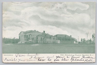 Mühlenburgisches Krankenhaus Plainfield NJ 1906 ungeteilter Rücken [Topographie]