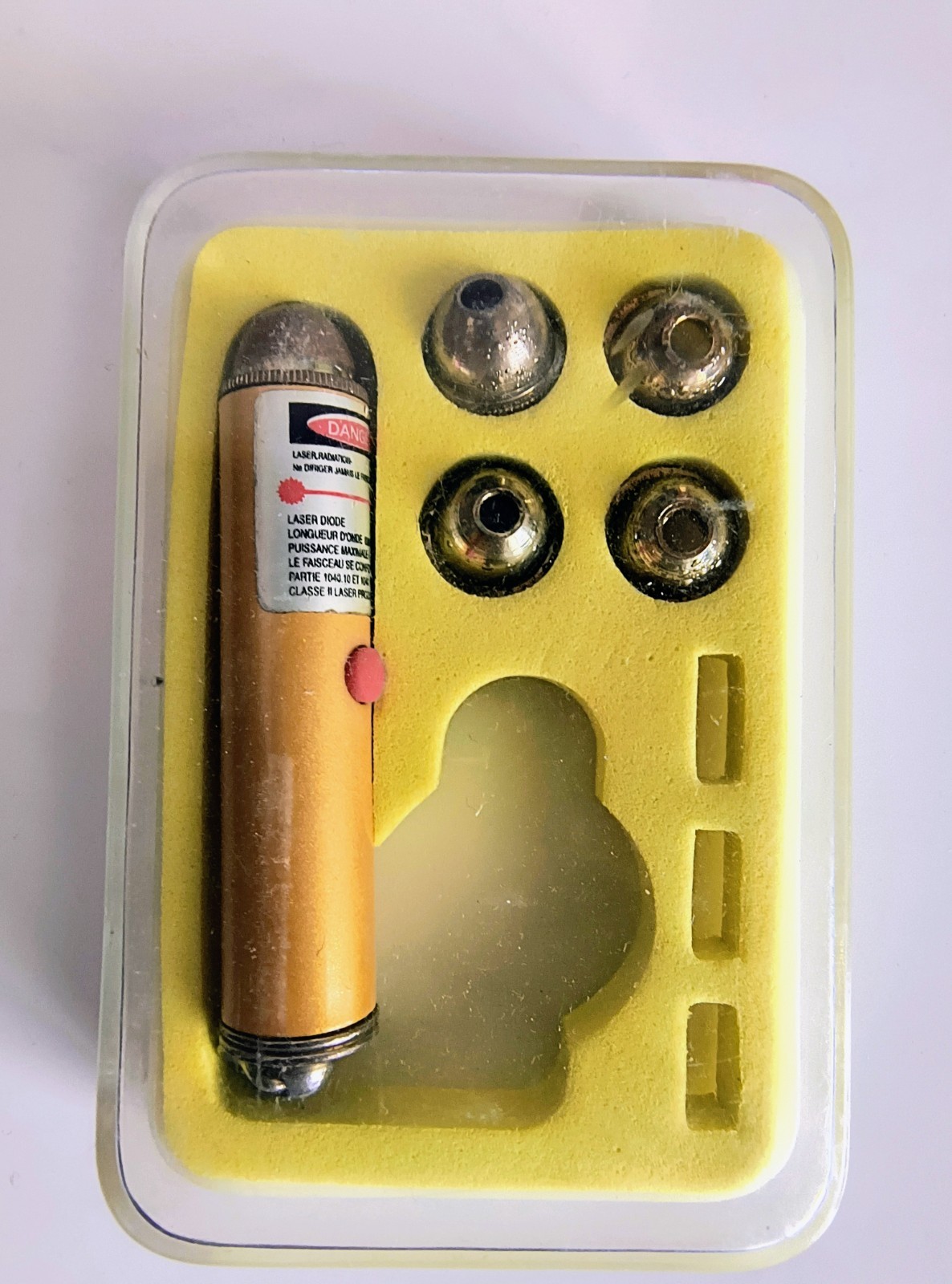 Puntatore laser oro portatile tascabile senza fili con accessori e batterie