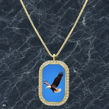 Gorgeous USA American Flag Pendant Necklace Image Design Beautiful Gold Tone Gif