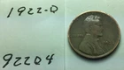 1922 D ; Wheat Penny ; good condition #922D4
