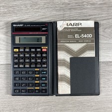 SHARP EL-540D Solar Power Scientific Calculator Case Manual Vintage Works