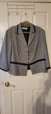 Tahari Arthur S. Levine Black  White Button Front Lined Blazer 22W