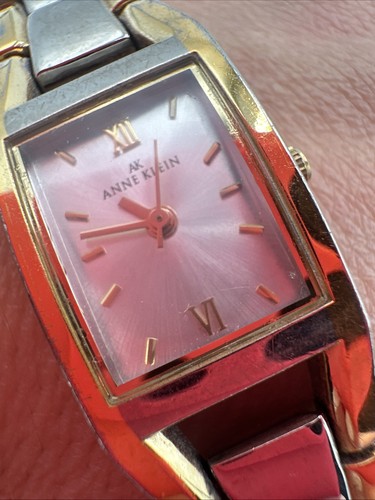 Anne Klein Watch Women Silver Gold Dual Tone Rectangle Watch - Picture 17 of 17