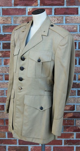 WWII-Korean War U.S. Marine Corps USMC Tailored Tan Officer's Uniform Jacket - Picture 2 of 16
