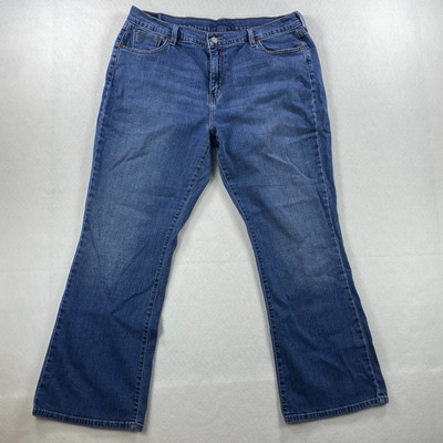 Levis 516 Bootcut Womens 16 S/C Short/Curvy Denim Blue Jeans Rhinestone Pocket