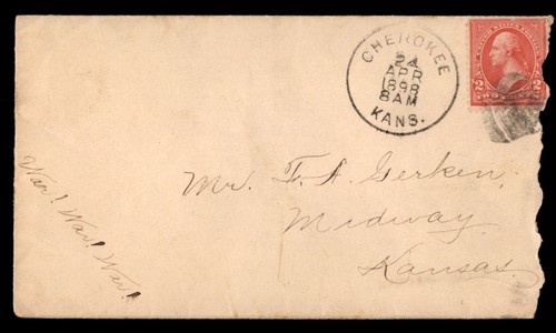Mayfairstamps US 1898 Cherokee Kansas to Midway Cover aat_52205
