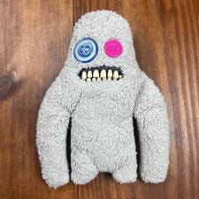 Fuggler Sasquoosh Ugly Monster Plush with Teeth Funny Yeti 9" Retired Grey
