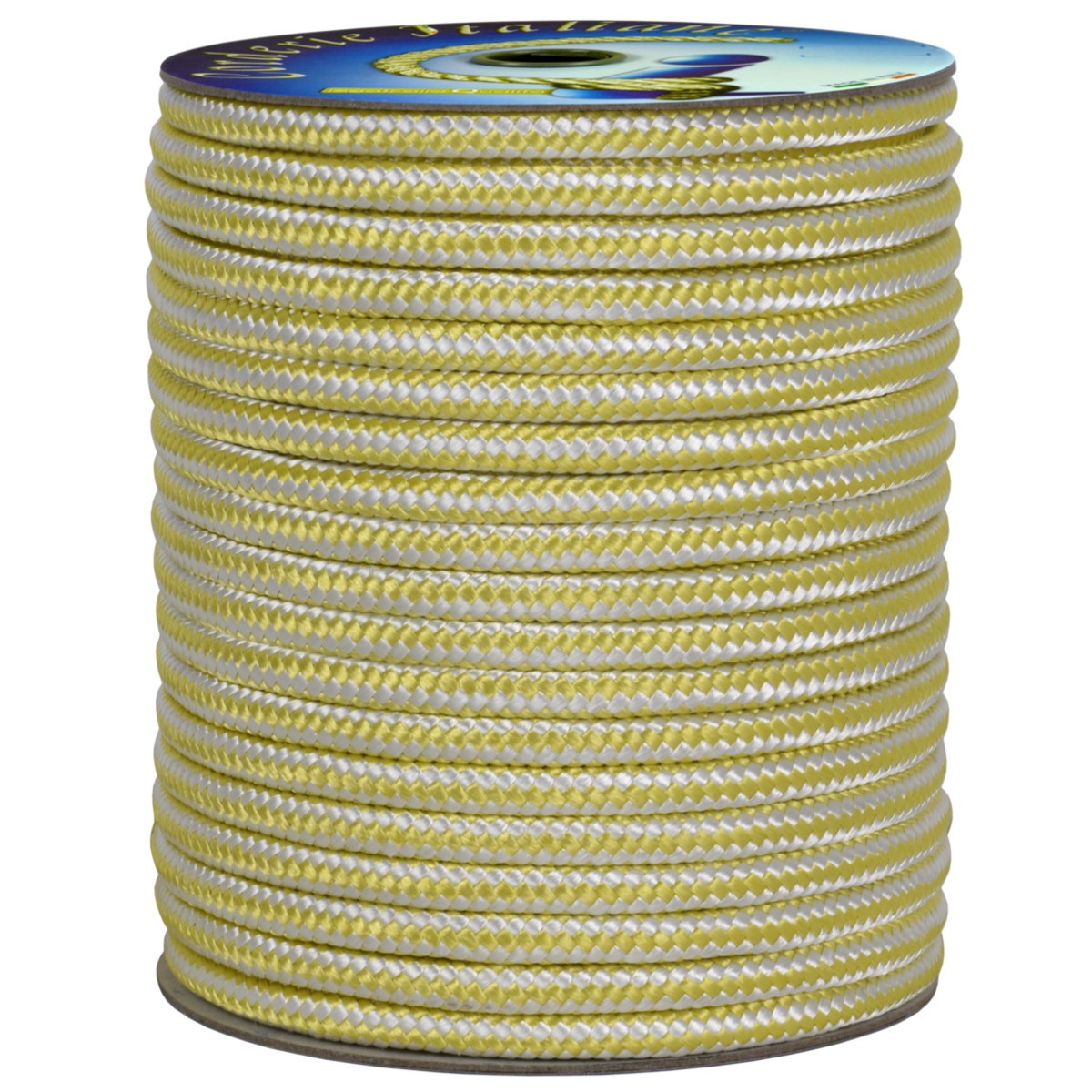 Matassa Treccia 10mm x 30mt Bianco-Gialla | Corda Alta Tenacità Outdoor