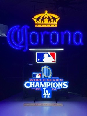   Corona 2024 LA Dodgers World Series Baseball MLB LED Beer Bar Sign Light