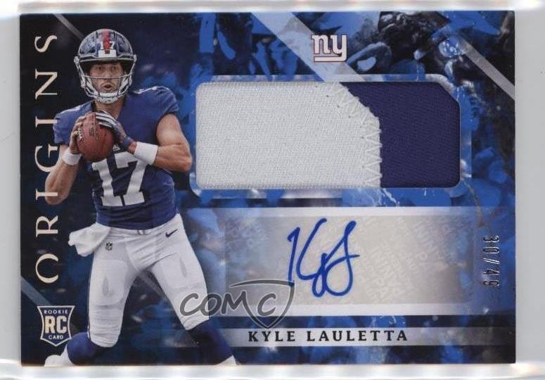 2018 Panini Origins Blue 30/49 Kyle Lauletta RPA Rookie Jumbo Patch Auto RC 0hw3