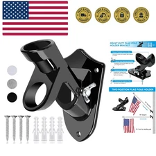 Flag Pole Holder, Flag Bracket, Two-Position Flag Holder Mounting Bracket for...