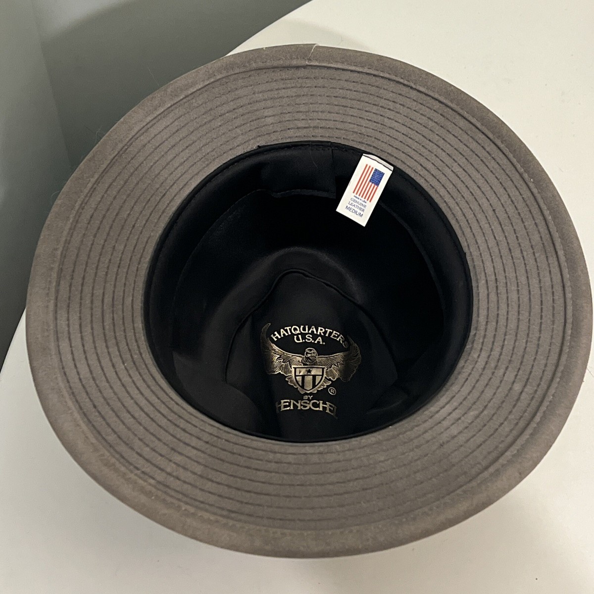 Henschel Hat  Co Leather fedora hat, sz L, Indiana Jones Style Vintage Henschel Brown Leather Hat Sz Medium Indiana Jones  main image 2