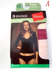 Hanes Women's Panties BIKINIS 3-Packs 42SBWP seamless NEW " No panty lines "