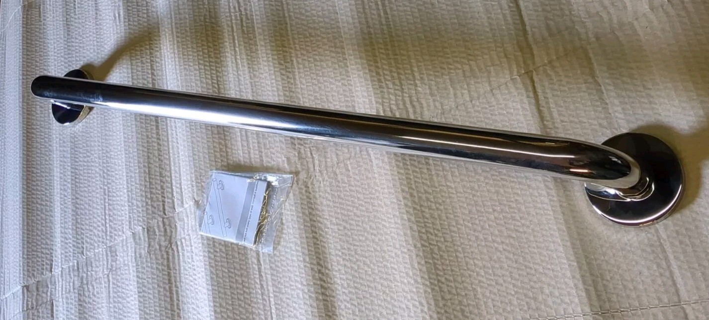 Polished Stainless Steel Grab Rail handle 32mm diameter x 750 mm handrail