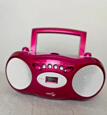 Nextplay Hot Pink Glitz & Glitter AM/FM Cd BOOMBOX NP400GB Works & Sounds Great