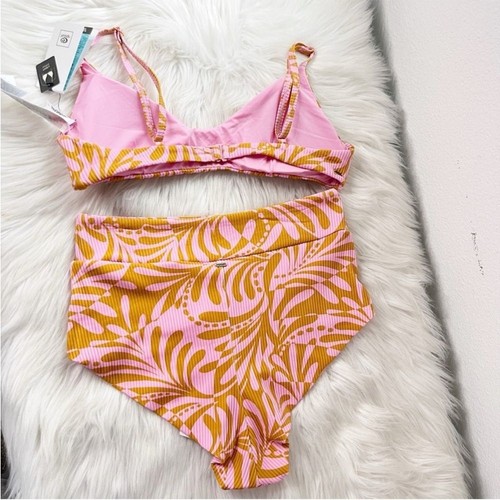 Rip Curl Afterglow High Waist Cheeky Bottom & Swirl Bralette Bikini Top Large - Picture 7 of 7