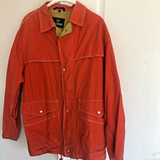 Ivy Oxford Utility Rain Jacket Made In Italy Womens L Orange Chartreuse Vintage