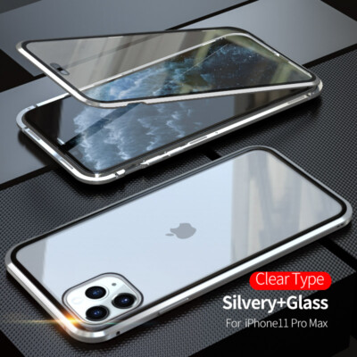 360 Full Magnetic Tempered Glass Case For iPhone 16 15 14 13 Pro Max 12 11 Cover