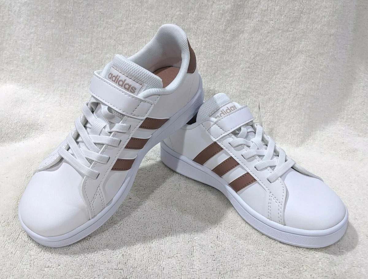 adidas Grand C White/Rose Gold Girl&#039;s Sneakers - Assorted EF0107 | eBay