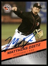 2018 Delmarva Shorebirds MATTHIAS DIETZ Signed Card autograph auto ORIOLES