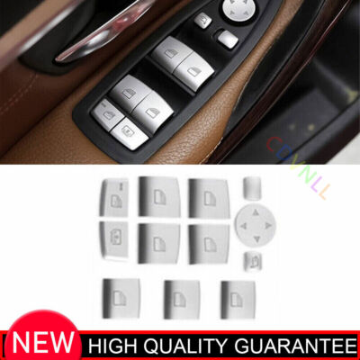 For BMW X5 X6 F16 2014-2018 Matte Silver Door Window Switch Lift Button Sticker