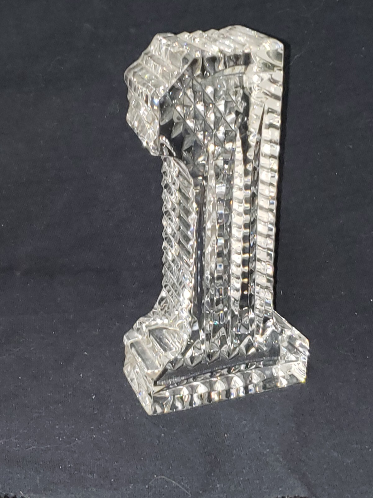 Waterford Crystal Number One 1 Paperweight Figurine 5" eBay