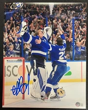 ANDREI VASILEVSKIY SIGNED STANLEY CUP LIGHTNING 11x14 CELEBRATION PHOTO BAS COA