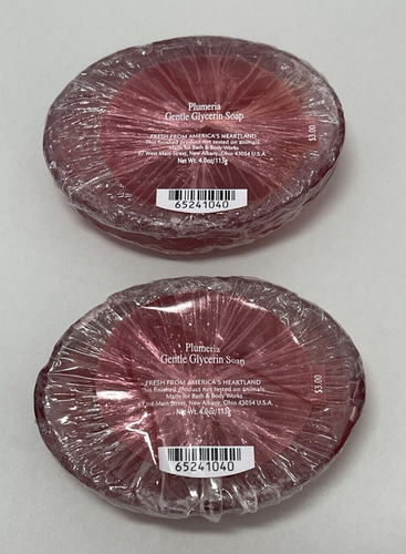 4 Discontinued Bath & Body Glycerin Soap - PLUMERIA, PEARBERRY, CUCUMBER MELON - Picture 7 of 14