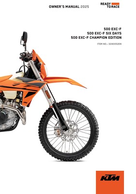 KTM Owners Manual Book 2025 500 EXC-F US