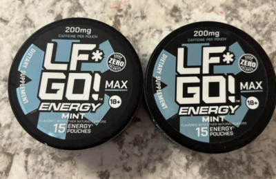 2 Pack Energy Pouches | Caffeine Pouches 6 Essential Vitamins and Minerals Mint