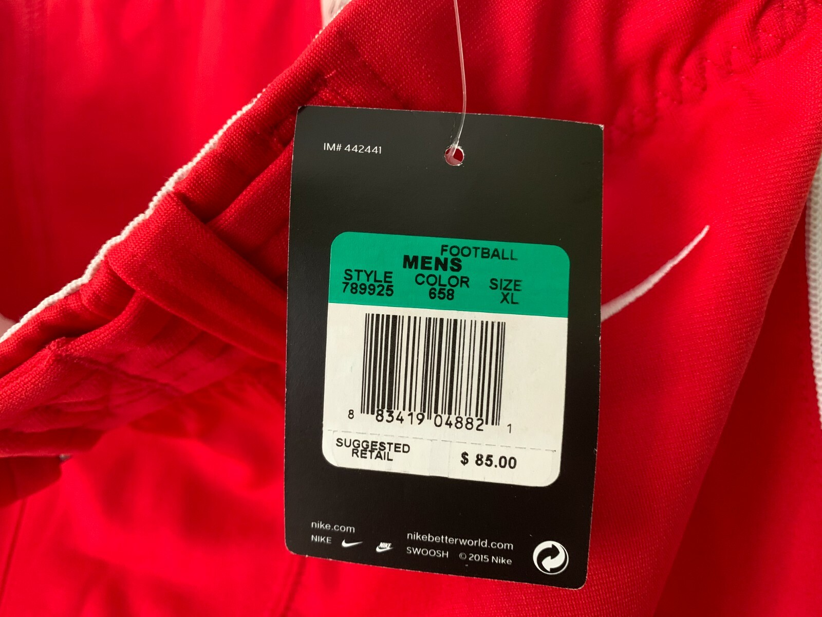 NWT Nike Team Stock Mach Speed Football Pants Men's Size XL Red NO PADS thumbnail 5