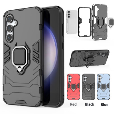 Magnetic Cover Armor Case With Stand Ring For Samsung Galaxy S25 S24 S20 S10 S8