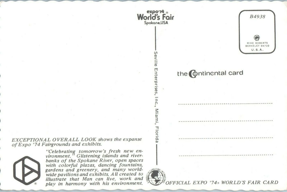 Aerial View Postcard Expo '74 World's Fair Spokane, Washington | eBay